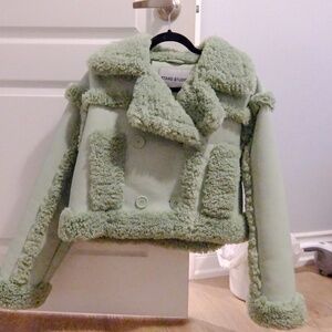 STAND STUDIO SSENSE Exclusive Green Kristy Faux-Shearling Jacket